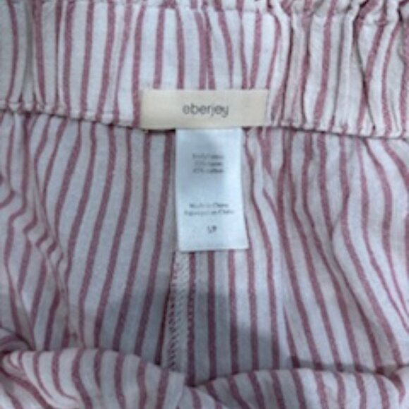Eberjey Long PJ set in pink/white cotton size S - Picture 5 of 7